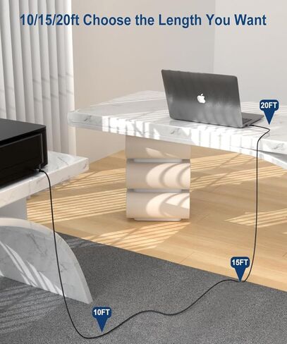 كابل طابعة USB بطول 20 قدمًا وكابل MIDI، سلك USB 2.0 طويل جدًا من النوع A إلى B، سلك ماسح ضوئي مجدول من النايلون مطلي بالذهب متوافق مع HP وCanon وEpson وYamaha Digital Piano وDAC وواجهة الصوت - رمادي in Kuwait