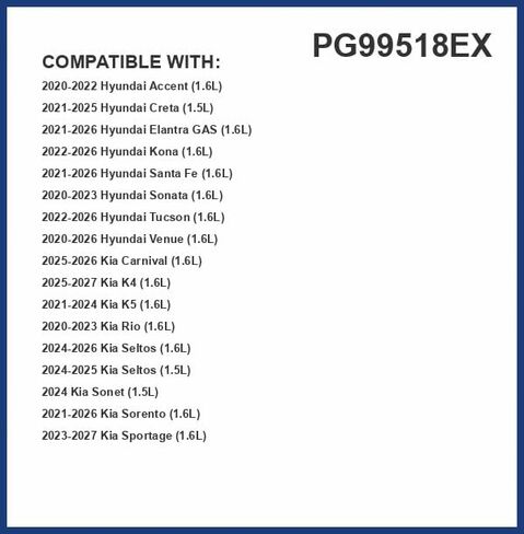 PG99518EX Extended Life Oil Filter up to 10,000 Miles | Fits 2023-20 Kia Rio, K5, Sorento, Sportage, 2023-20 Hyundai Venue, Accent in Saudi Arabia