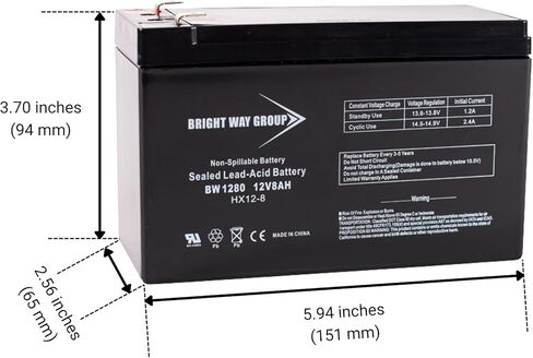 BW1280-F1 SLA Battery, 12V 8Ah T1 Terminals in Kuwait