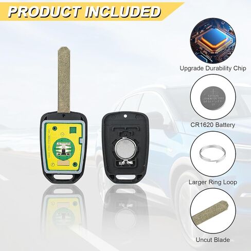 Vurkcy Key Fob Replacement for 2016-2020 Honda Civic/ 16-17 Accord Car Keyless Entry Remote Control, MLBHLIK6-1TA MLBHLIK61TA, 4 Buttons in Kuwait