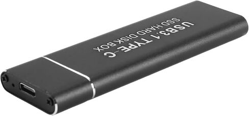 Type C USB 3.1 M.2 NGFF SSD External Enclosure - Portable Tool-Free Aluminum Case for SATA B+M Key 2230/2242/2260/2280 NVMe Solid State Drives, 6Gbps High Speed Data Transfer (Black)‌ in Kuwait