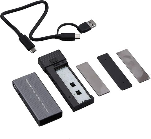 Black 10Gbps M.2 NVME SATA Mobile External SSD Adapter Case USB 3.2 Gen2 Hub, US in Kuwait