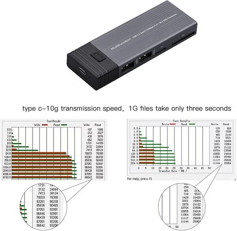 Black 10Gbps M.2 NVME SATA Mobile External SSD Adapter Case USB 3.2 Gen2 Hub, US in Kuwait