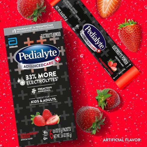 Pedialyte AdvancedCare Plus مسحوق الإلكتروليت، مع 33% المزيد من الإلكتروليتات والبريبايوتكس PreActiv، نسيم البرتقال، عبوات مسحوق مشروب الإلكتروليت، 0.6 أونصة، 6 قطع in Saudi Arabia
