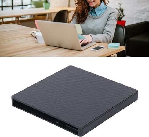 Zunate External Optical Drive Enclosure for 9.5mm CD DVD BD, USB 3.0 Type C Portable Case Adapter for Laptop, High Speed Data Transfer - ABS Brushed Finish in Kuwait