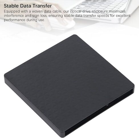 Zunate External Optical Drive Enclosure for 9.5mm CD DVD BD, USB 3.0 Type C Portable Case Adapter for Laptop, High Speed Data Transfer - ABS Brushed Finish in Kuwait