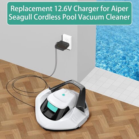 شاحن 12.6 فولت لمكنسة حمام السباحة Aiper Seagull SE، محول تيار متردد متوافق مع Aiper Seagull 600 800 800B SE 1000 1500 P1111 HJ1103J لـ AIPURY 1000 منظف حمام السباحة الآلي اللاسلكي البديل مزود الطاقة in Kuwait