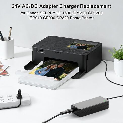 24V 2.7A Power Cord Charger for Canon SELPHY CP1500 CP1300 CP1200 CP910 CP900 CP820 CP810 CP800 CP740 CP730 CP720 CP710 CP600 CP510 CP400 Photo Printer Adapter Charger Power Supply in Kuwait