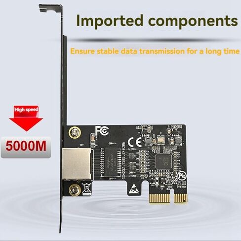 بطاقة شبكة PCIE سعة 5 جيجابايت PCI Express X1 إلى RJ45 بطاقة شبكة خدمة جيجابت إيثرنت 10/100/1000M/2.5G/5G للكمبيوتر الشخصي in Kuwait