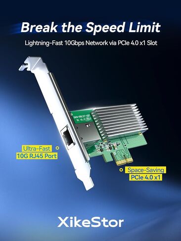 بطاقة شبكة PCIe 10 جيجا بايت، محول إيثرنت PCIe 4.0 x1 إلى RJ45، Realtek RTL8127AT، يدعم 10G/5G/2.5G/1G، استيقظ على الشبكة المحلية، حذاء PXE، دعامة منخفضة المستوى متضمنة، لنظام التشغيل Windows/Linux/الخادم/سطح المكتب in Kuwait