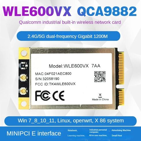 WLE600VX ثنائي النطاق 2.4 جيجا هرتز 5 جيجا هرتز 802.11ac/Abgn بطاقة PCI Express صغيرة MIMO 2x2 Wave 1 وحدة بطاقة WiFi Atheros QCA9882 in Kuwait