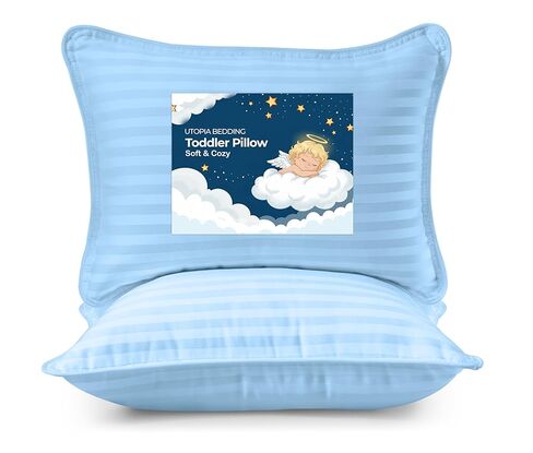 Utopia Bedding Youth Pillow (White, 2 Pack), 16x22 Kids Pillow for Sleeping, Soft and Breathable Cotton Blend Shell, Polyester Filling, Perfect for Kids Bed and Travel (Intended for Age 5 and up) in Saudi Arabia