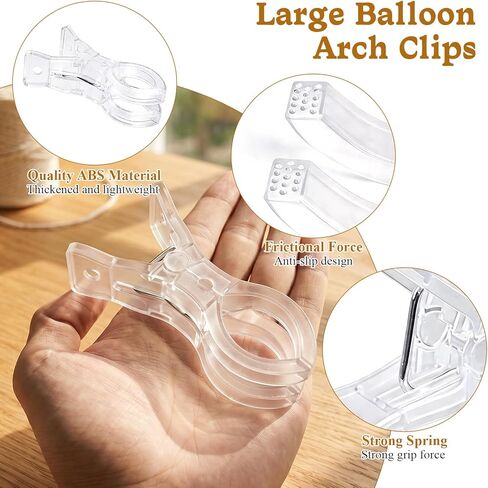 20 Pcs Balloon Arch Clips and 100 Pcs 260 Long Balloons, 3.5 Inch Large Plastic Backdrop Spring Clamp with Thickening Skinny Latex Twisting Balloon,Balloon Arch Kit for Birthday Wedding Party in Kuwait