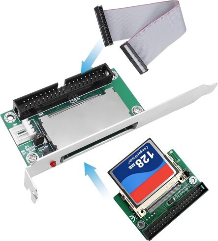 XMSJSIY CF to IDE Adapter Card 40 Pin Compact Flash CF to 40 Pin 3.5 inch IDE Hard Drive Converter Expansion Card with PCI Bracket for Notebooks Computer PDA Router Firewall - 2PCS in Kuwait