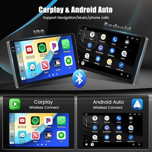 Hikity 4+64G Android Car Stereo for Chevrolet Chevy Spark 2011 2012 2013 2014, 9"Incell Touchscreen Radio with CarPlay, Android Auto, Bluetooth, GPS Navigation, WiFi, FM, RDS + AHD Backup Camera in Kuwait