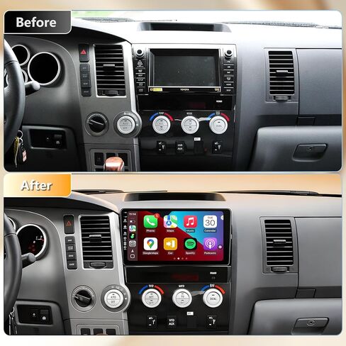 ستيريو سيارة Android 13 لسيارة Toyota Tundra 2007-2013 مع Carplay اللاسلكي وAndroid Auto، وحدة رأس شاشة تعمل باللمس IPS QLED، GPS، راديو، بلوتوث، 5G WiFi، كاميرا احتياطية 1080P HD، FM، SWC in Kuwait