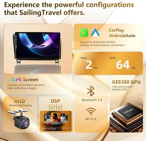 ستيريو سيارة Android 13 لسيارة Toyota Tundra 2007-2013 مع Carplay اللاسلكي وAndroid Auto، وحدة رأس شاشة تعمل باللمس IPS QLED، GPS، راديو، بلوتوث، 5G WiFi، كاميرا احتياطية 1080P HD، FM، SWC in Kuwait