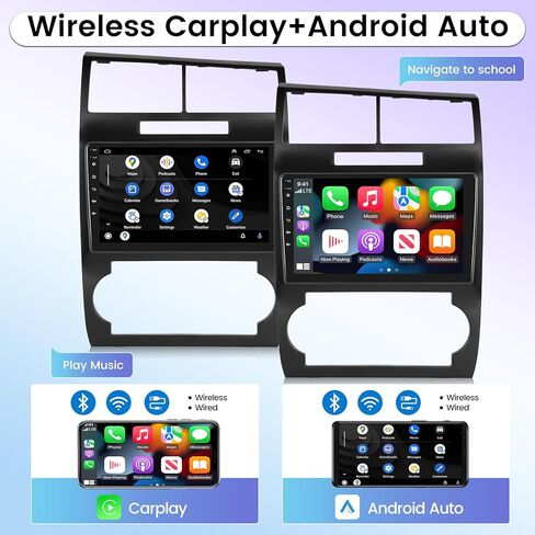 [8 Core 4+64G] NHOPEEW Car Radio for Dodge Charger Magnum 2005 2006 2007, 9 Inch IPS Touchscreen Android Car Stereo with Wireless Carplay and Android Auto/DSP/WiFi/GPS/SWC + AHD Backup Camera in Kuwait