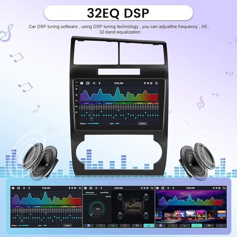 [8 Core 4+64G] NHOPEEW Car Radio for Dodge Charger Magnum 2005 2006 2007, 9 Inch IPS Touchscreen Android Car Stereo with Wireless Carplay and Android Auto/DSP/WiFi/GPS/SWC + AHD Backup Camera in Kuwait