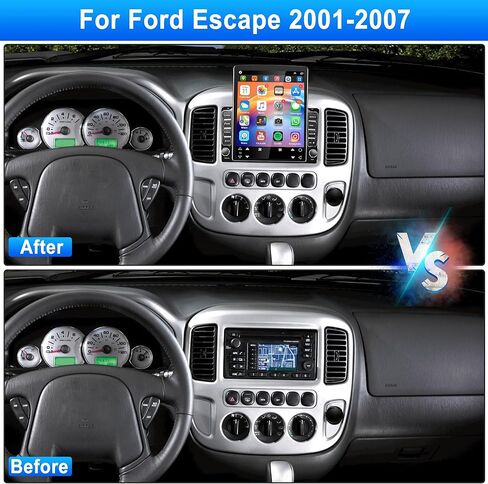 Car Stereo Radio for Ford Escape 2001 2002 2003 2004 2005 2006 2007, 9.7" Touchscreen Android 15 Car Radio Stereo Head Unit with CarPlay Android Auto GPS Navi SWC FM WiFi DSP Bluetooth Camera Mic in Kuwait