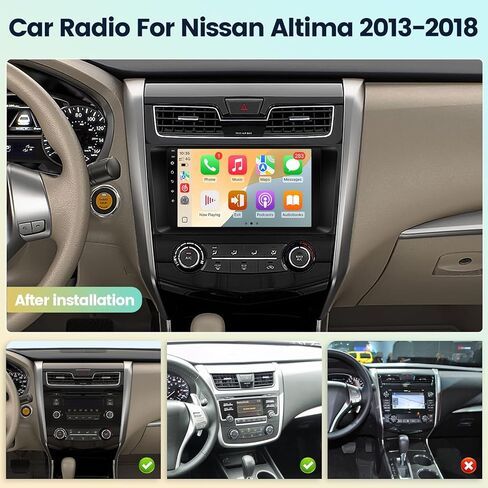 Leadfan Car Stereo for Nissan Altima Teana 2013-2018 Radio with Wireless CarPlay Android Auto, 9'' Touchscreen Built-in Bluetooth GPS Navigation WiFi SWC Backup Camera MIC 2+32G in Kuwait