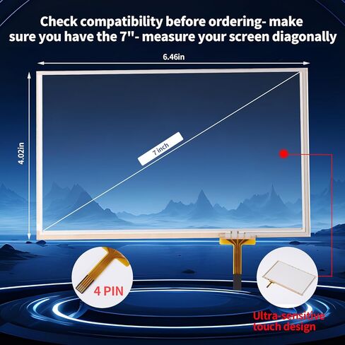 TsuperU 7" Touch Screen Digitizer Replacement for Hyundai Sonata Veloster 2013-2016, for Kia Soul Sorento Radio Screen 2013-2016 Replaced, Touchscreen Navigation System LB070WV7 TD01 TM070 LMS700KF3 in Kuwait