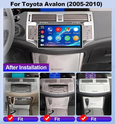 Android 13 Car Stereo GPS Navigation 2+32G for Avalon 2005-2010 Support Wireless Carplay Android Auto 9in Car Radio with Bluetooth FM/RDS WiFi SWC + AHD Backup Camera in Kuwait