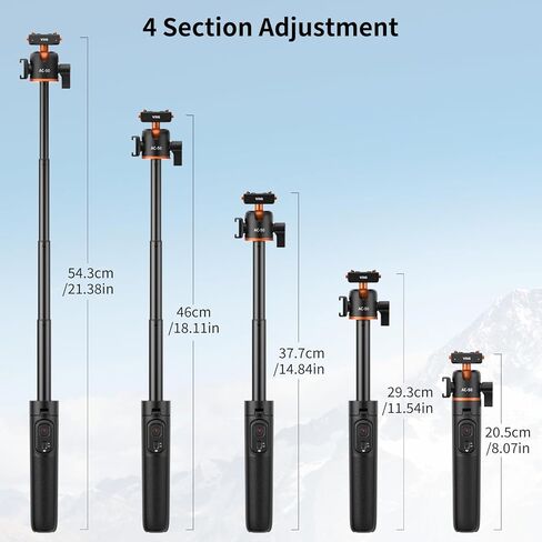 حامل ثلاثي مغناطيسي VRIG مقاس 21 بوصة لجهاز Insta360 ACE Pro2 X5 مع جهاز تحكم عن بعد لاسلكي، وقضيب تمديد صغير سريع الفك للمكتب ومقبض محمول مع حذاء بارد لـ Insta360 X5/X4 Air/ACE PRO in Kuwait