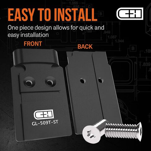 C+H Precision Optics Adapter Plate for Glock MOS | Compatible with Holosun 509T | Steel | Made in USA in Kuwait