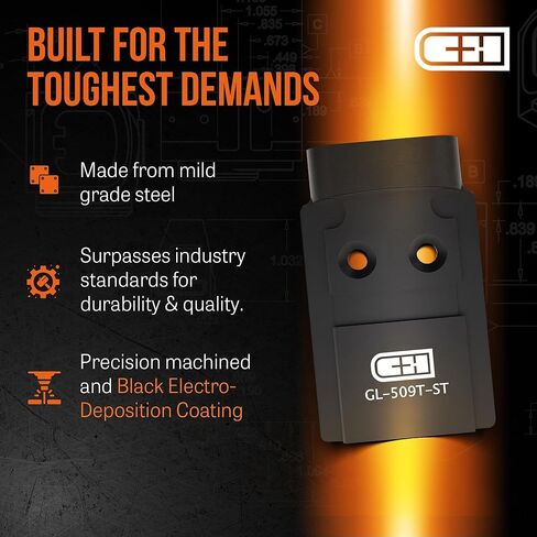 C+H Precision Optics Adapter Plate for Glock MOS | Compatible with Holosun 509T | Steel | Made in USA in Kuwait