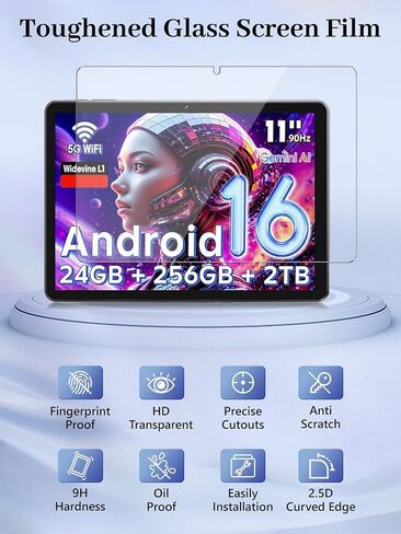 2-Pack Screen Protector for Raemond M70 2025 11 inch Tablet, 9H Hardness Tempered Glass, Anti-Fingerprint,Anti-Scratch, Easily Installation & HD Clear in Kuwait