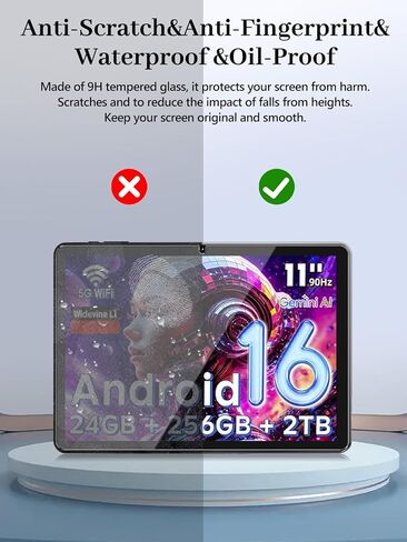 2-Pack Screen Protector for Raemond M70 2025 11 inch Tablet, 9H Hardness Tempered Glass, Anti-Fingerprint,Anti-Scratch, Easily Installation & HD Clear in Kuwait