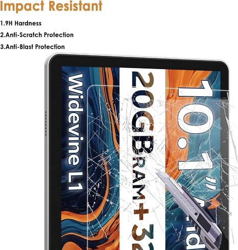 Hianjoo 2-Pack Screen Protector Compatible with SVITOO Tab 10 GMS Certified 1027C / PL001 10.1", Tempered Glass [HD Clarity] [9 Hardness] [Anti-Scratch] [Easy Installation] in Kuwait