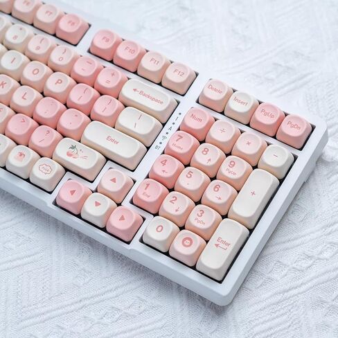 131 Keys MOA Profile Keycaps PBT Pink Keycaps Set Fit for 60% 65% 75% 95% Mechanical Keyboard Cherry Mx Switches in Saudi Arabia