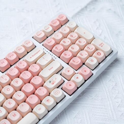 131 Keys MOA Profile Keycaps PBT Pink Keycaps Set Fit for 60% 65% 75% 95% Mechanical Keyboard Cherry Mx Switches in Saudi Arabia