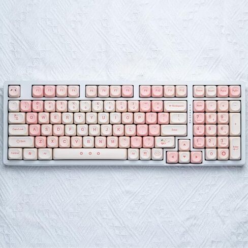 131 Keys MOA Profile Keycaps PBT Pink Keycaps Set Fit for 60% 65% 75% 95% Mechanical Keyboard Cherry Mx Switches in Saudi Arabia