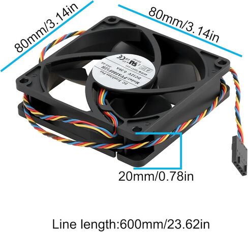 مروحة تبريد هيكل الكمبيوتر 9DVNN DASA0820R2U 80 * 80 * 20 مم متوافقة مع Dell Optiplex 390 790 990 3010 in Kuwait