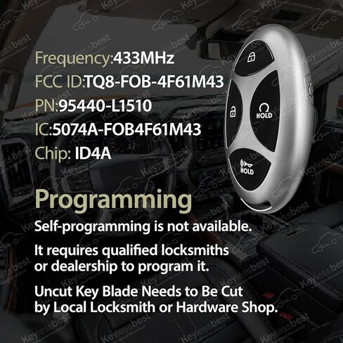 استبدال ل 2024 2025 2026 هيونداي سوناتا مفتاح فوب التحكم عن بعد TQ8-FOB-4F61M43 5 أزرار 433 ميجا هرتز in Kuwait