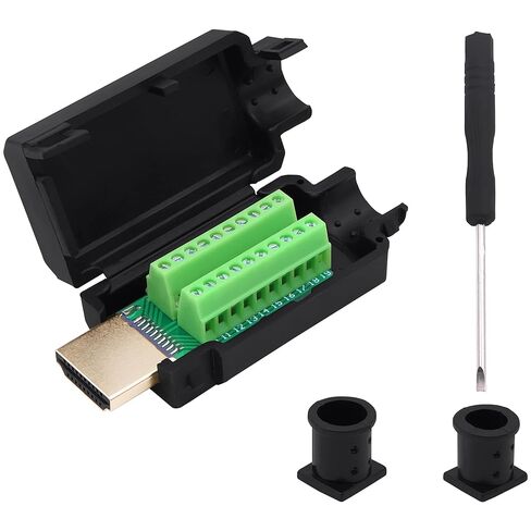 HDMI Screw Terminal Block Repair Kit Connector Adapter HDMI Solderless Male Quick Connector Terminal Breakout Board Adapter Signal Module with Case for DIY Repair in Kuwait