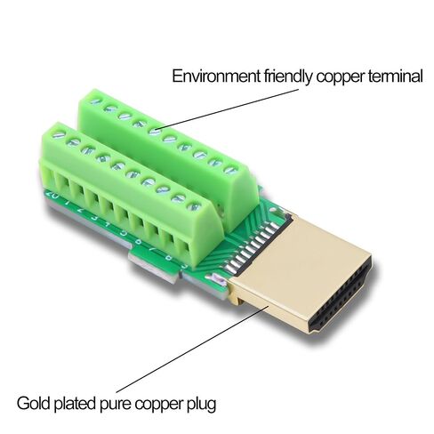 HDMI Screw Terminal Block Repair Kit Connector Adapter HDMI Solderless Male Quick Connector Terminal Breakout Board Adapter Signal Module with Case for DIY Repair in Kuwait