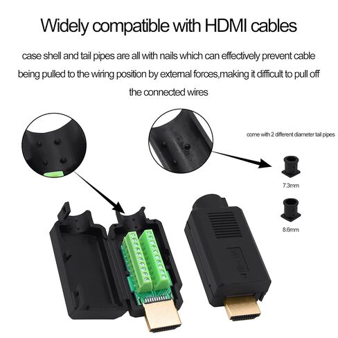 HDMI Screw Terminal Block Repair Kit Connector Adapter HDMI Solderless Male Quick Connector Terminal Breakout Board Adapter Signal Module with Case for DIY Repair in Kuwait