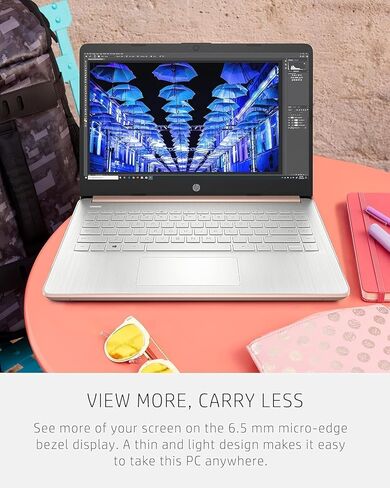 HP 14 inch Touchscreen Laptop - Intel Celeron Dual Core Processor - 16GB RAM, 64GB Storage - Pale Rose Gold - Fast Charging - USB Type C - 10 Hour Battery - 5Gbs USB - Windows 11 in Kuwait