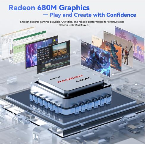 كمبيوتر محمول NIMO Light-Gaming، 17.3 بوصة FHD مع AMD 8-Core R7 7735HS 32GB DDR5 RAM 1TB SSD (حتى 4.75 جيجا هرتز، Beat i7-12650H) Radeon 680M GPU 100W Type-C عرض 180 درجة للأعمال والمدرسة، ضمان لمدة عامين in Kuwait