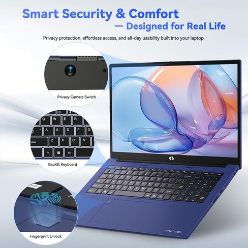 كمبيوتر محمول NIMO Light-Gaming، 17.3 بوصة FHD مع AMD 8-Core R7 7735HS 32GB DDR5 RAM 1TB SSD (حتى 4.75 جيجا هرتز، Beat i7-12650H) Radeon 680M GPU 100W Type-C عرض 180 درجة للأعمال والمدرسة، ضمان لمدة عامين in Kuwait