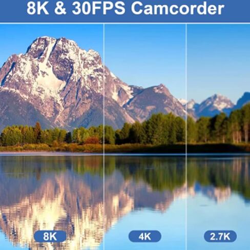 كاميرا فيديو 8K، كاميرا فيديو عالية الدقة 64 ميجابكسل مع شاشة لمس 3.0 بوصة، تكبير رقمي 18x وتثبيت 6 محاور، كاميرا تسجيل فيديو مع ميكروفون للتصوير الفوتوغرافي in Kuwait