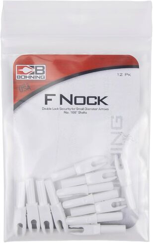 Bohning F Nock - .166 Shafts (4mm, VAP, Nano, Micro), 12 Pack, White in Kuwait