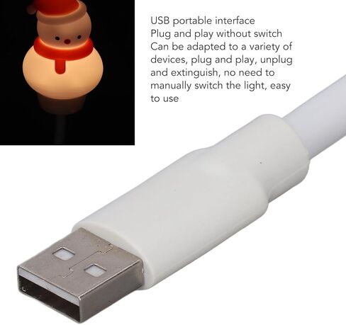Mini USB LED Lamp, Flexible Cartoon Shape, White, Energy Saving, Portable Night Light - Plug and Play, Universal USB Compatibility, Ideal for Bedside Study and Camping in Kuwait