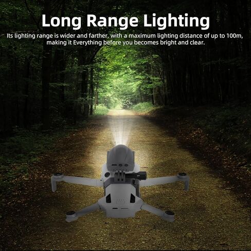 Generic Mini 3 Pro Searchlight Strobe Light Drone Night Navigation Flight Light Lamp المصباح جبل مع أعلى حمل تمديد قوس محول المشبك حامل ل DJI Mini 3 Pro ملحقات الطائرة بدون طيار، رمادي in Kuwait