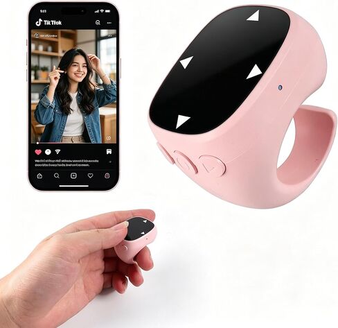 Ring Mouse Bluetooth 5.3، جهاز تقليب الصفحات اللاسلكي بالإصبع، وحدة تحكم عن بعد لماوس هوائي صغير بيد واحدة، ماوس تحكم باللمس بعمر بطارية طويل 48 ساعة للكتب الإلكترونية والكمبيوتر اللوحي والهاتف وتصفح الفيديو (أسود) in Kuwait