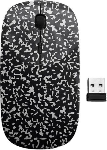 2.4GHz USB Wireless Mouse, Composition Book Cover Pattern, Ergonomic Slim Computer Mice for Kids in Kuwait